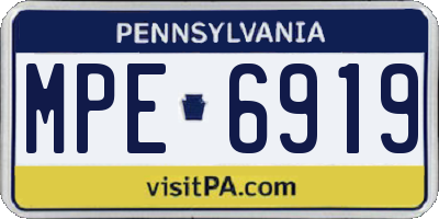 PA license plate MPE6919