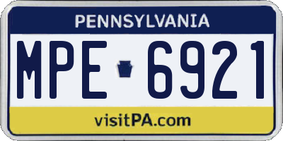 PA license plate MPE6921