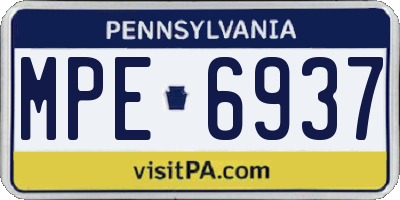 PA license plate MPE6937