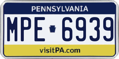 PA license plate MPE6939