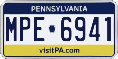 PA license plate MPE6941