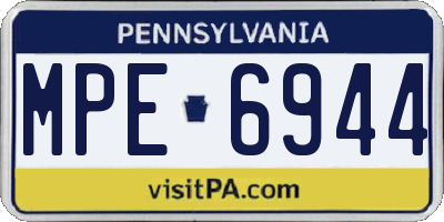 PA license plate MPE6944