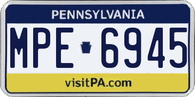 PA license plate MPE6945