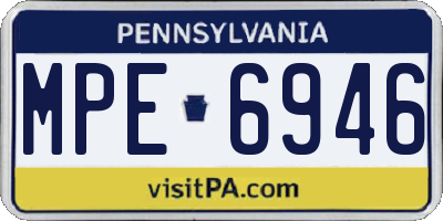 PA license plate MPE6946