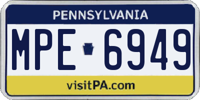 PA license plate MPE6949