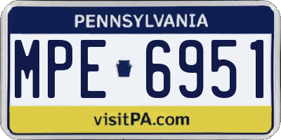 PA license plate MPE6951
