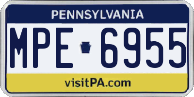 PA license plate MPE6955