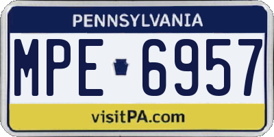 PA license plate MPE6957