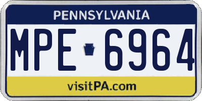 PA license plate MPE6964