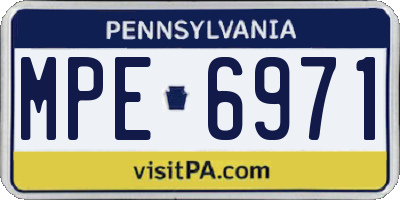 PA license plate MPE6971
