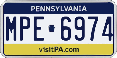 PA license plate MPE6974