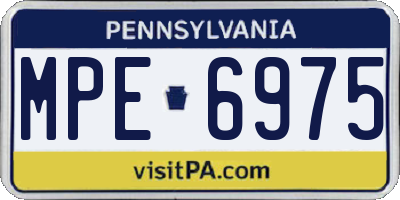 PA license plate MPE6975
