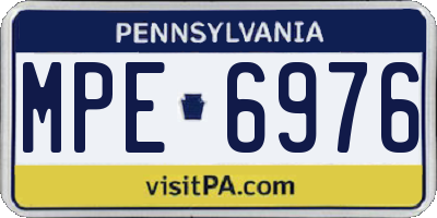PA license plate MPE6976