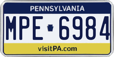 PA license plate MPE6984