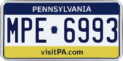 PA license plate MPE6993