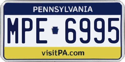 PA license plate MPE6995