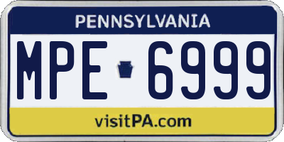 PA license plate MPE6999