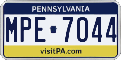 PA license plate MPE7044