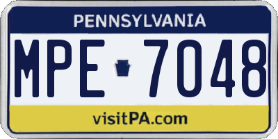 PA license plate MPE7048