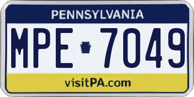 PA license plate MPE7049