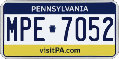 PA license plate MPE7052