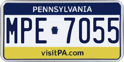 PA license plate MPE7055
