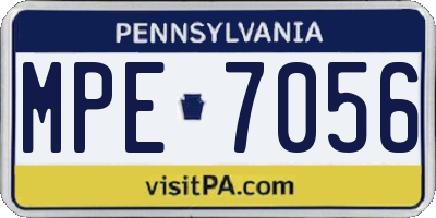 PA license plate MPE7056