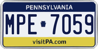 PA license plate MPE7059