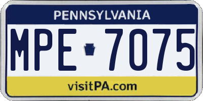 PA license plate MPE7075