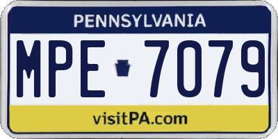 PA license plate MPE7079