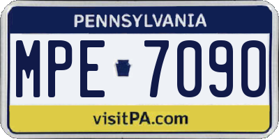 PA license plate MPE7090