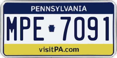 PA license plate MPE7091