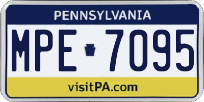 PA license plate MPE7095