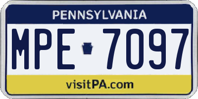 PA license plate MPE7097
