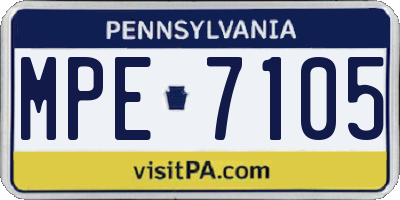 PA license plate MPE7105