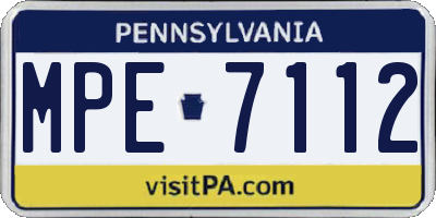 PA license plate MPE7112