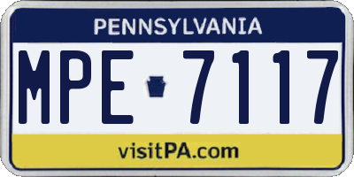 PA license plate MPE7117