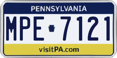 PA license plate MPE7121