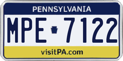 PA license plate MPE7122
