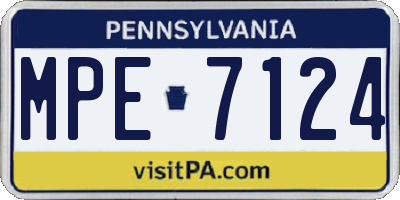 PA license plate MPE7124