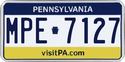 PA license plate MPE7127