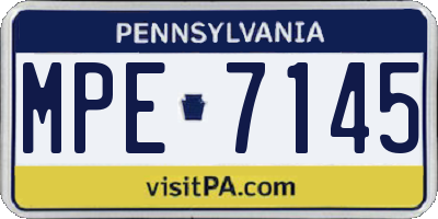 PA license plate MPE7145