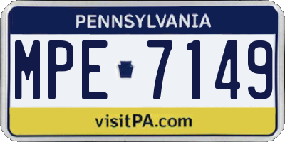 PA license plate MPE7149