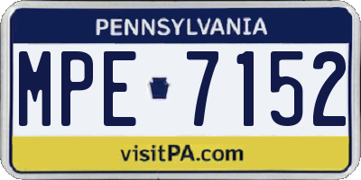 PA license plate MPE7152