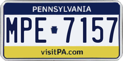 PA license plate MPE7157
