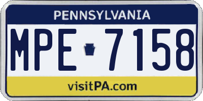 PA license plate MPE7158