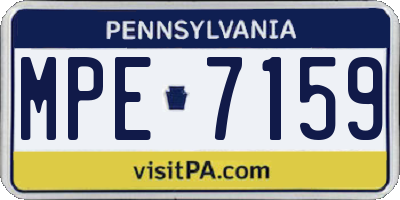 PA license plate MPE7159