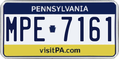 PA license plate MPE7161