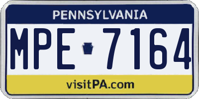 PA license plate MPE7164