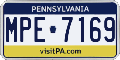 PA license plate MPE7169